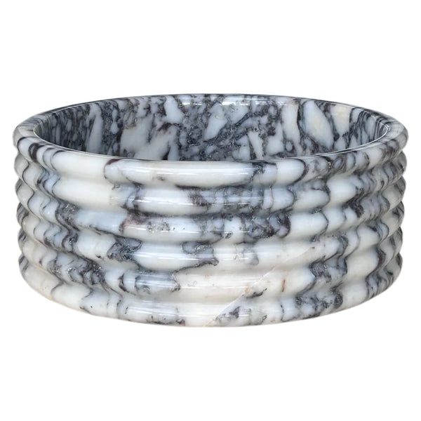 Calacatta Viola Marble Fluted Above-vanity Bathroom Sink Polished