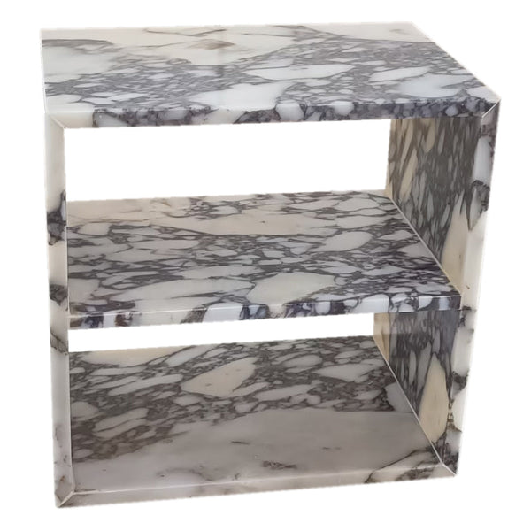 Calacatta Viola Marble End/Side Table, Nightstand Polished (W)14