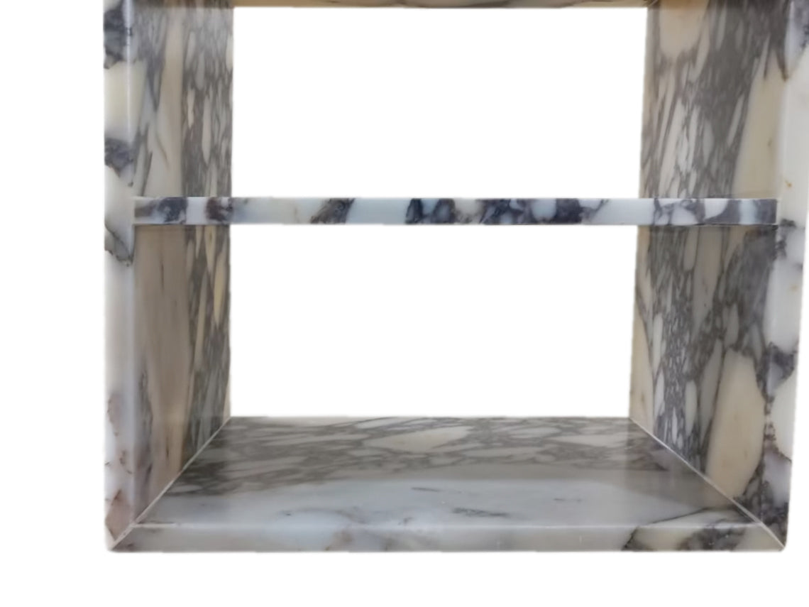 Calacatta Viola Marble End/Side Table, Nightstand Polished (W)14