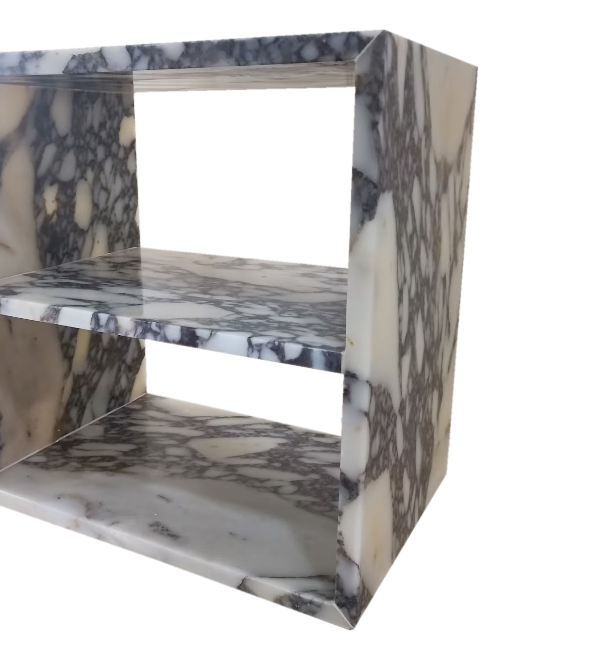 Calacatta Viola Marble End/Side Table, Nightstand Polished (W)14