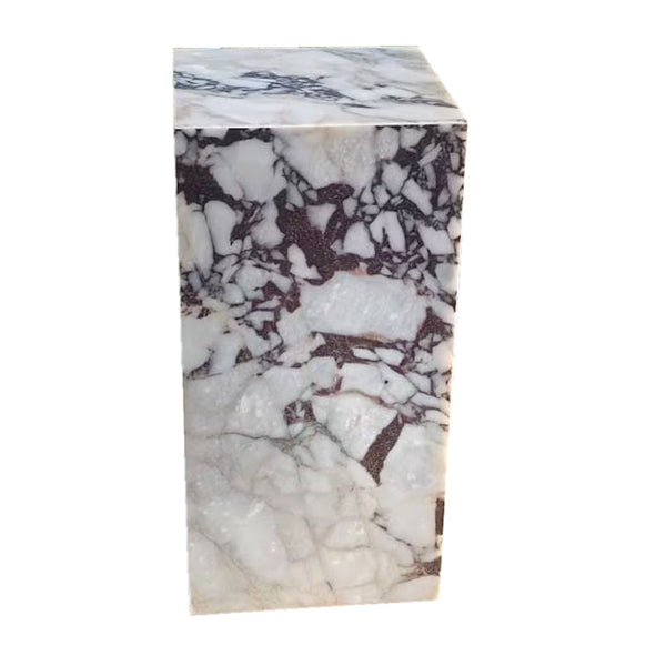 Calacatta Viola Marble Cube Design Plinth End/Side Table, Nightstand Polished (W)14