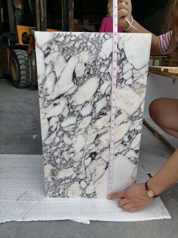 Calacatta Viola Marble Cube Design Plinth End/Side Table, Nightstand Polished (W)14