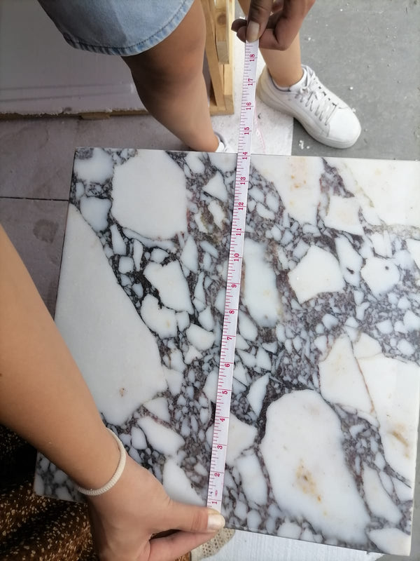 Calacatta Viola Marble Cube Design Plinth End/Side Table, Nightstand Polished (W)14