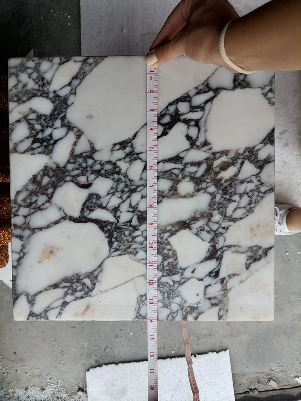 Calacatta Viola Marble Cube Design Plinth End/Side Table, Nightstand Polished (W)14