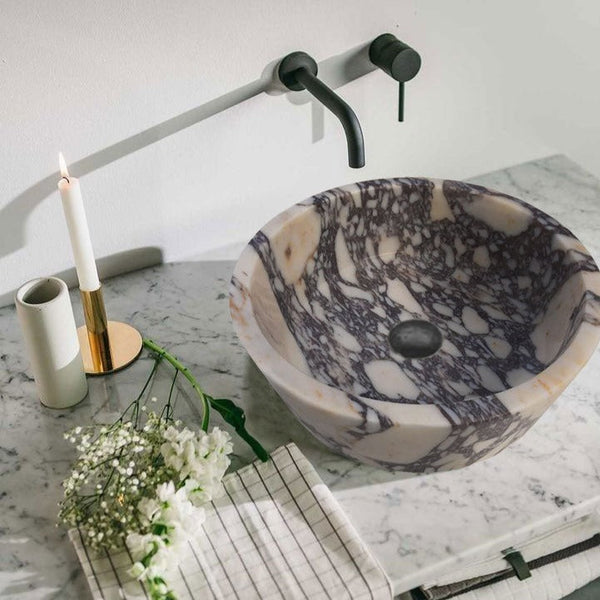 Calacatta Viola Marble Tapered Above Vanity Bathroom Sink Honed/Matte (D)16