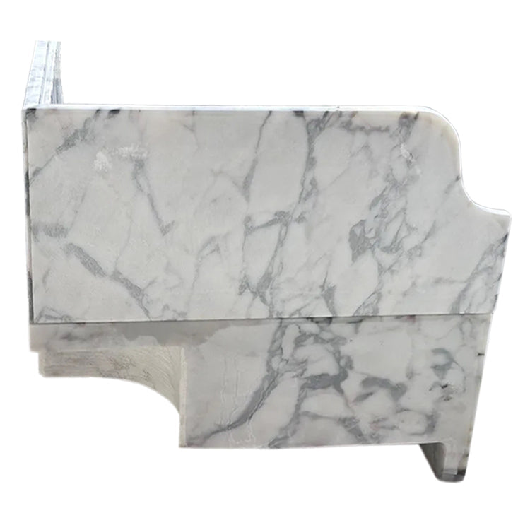 Calacatta Viola Marble Wall-mount Bathroom Corner Sink Fluted with 8