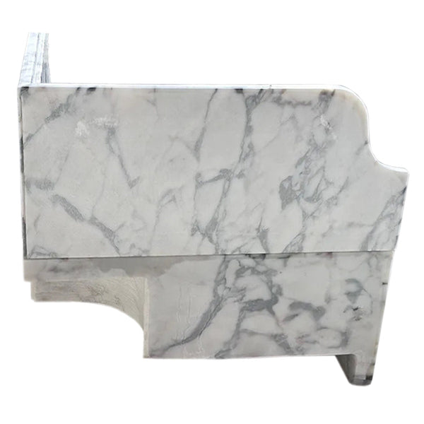 Calacatta Viola Marble Wall-mount Bathroom Corner Sink Fluted with 8