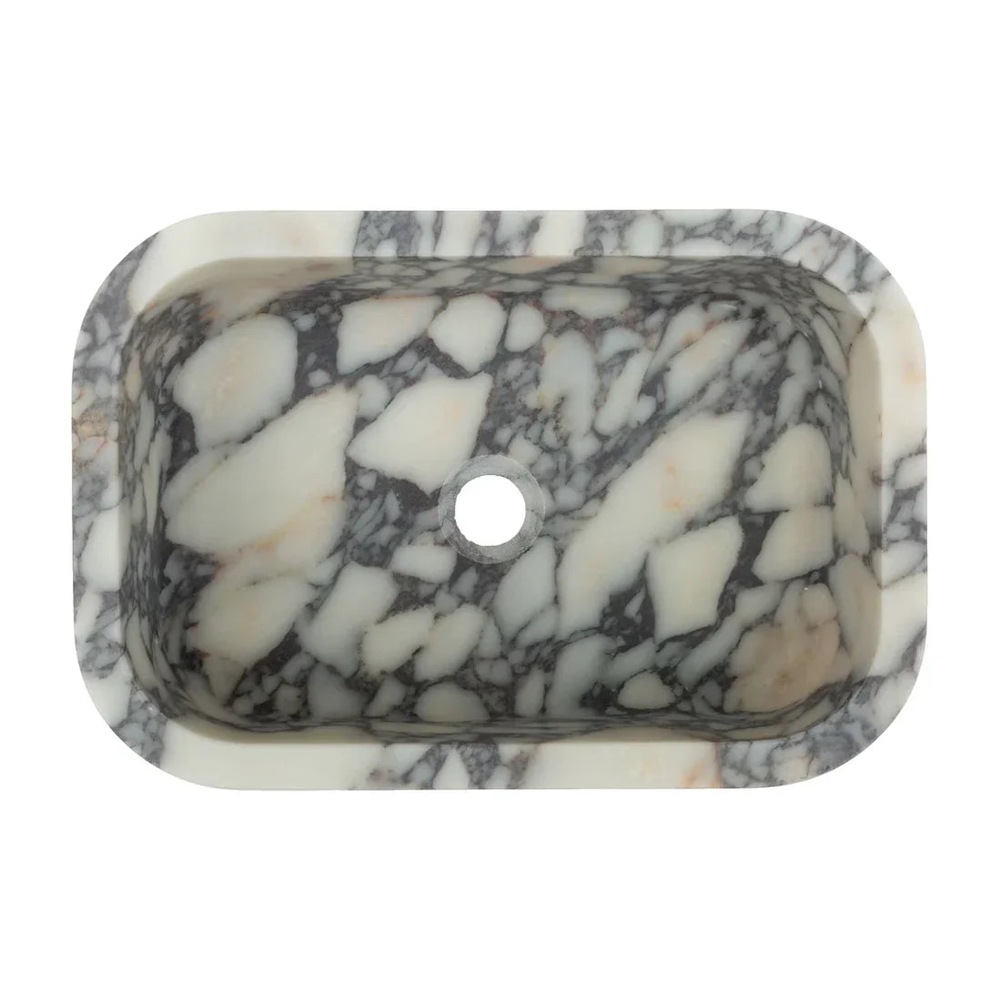 Calacatta Viola Marble Rectangular Wall-mount Bathroom Sink (W)12