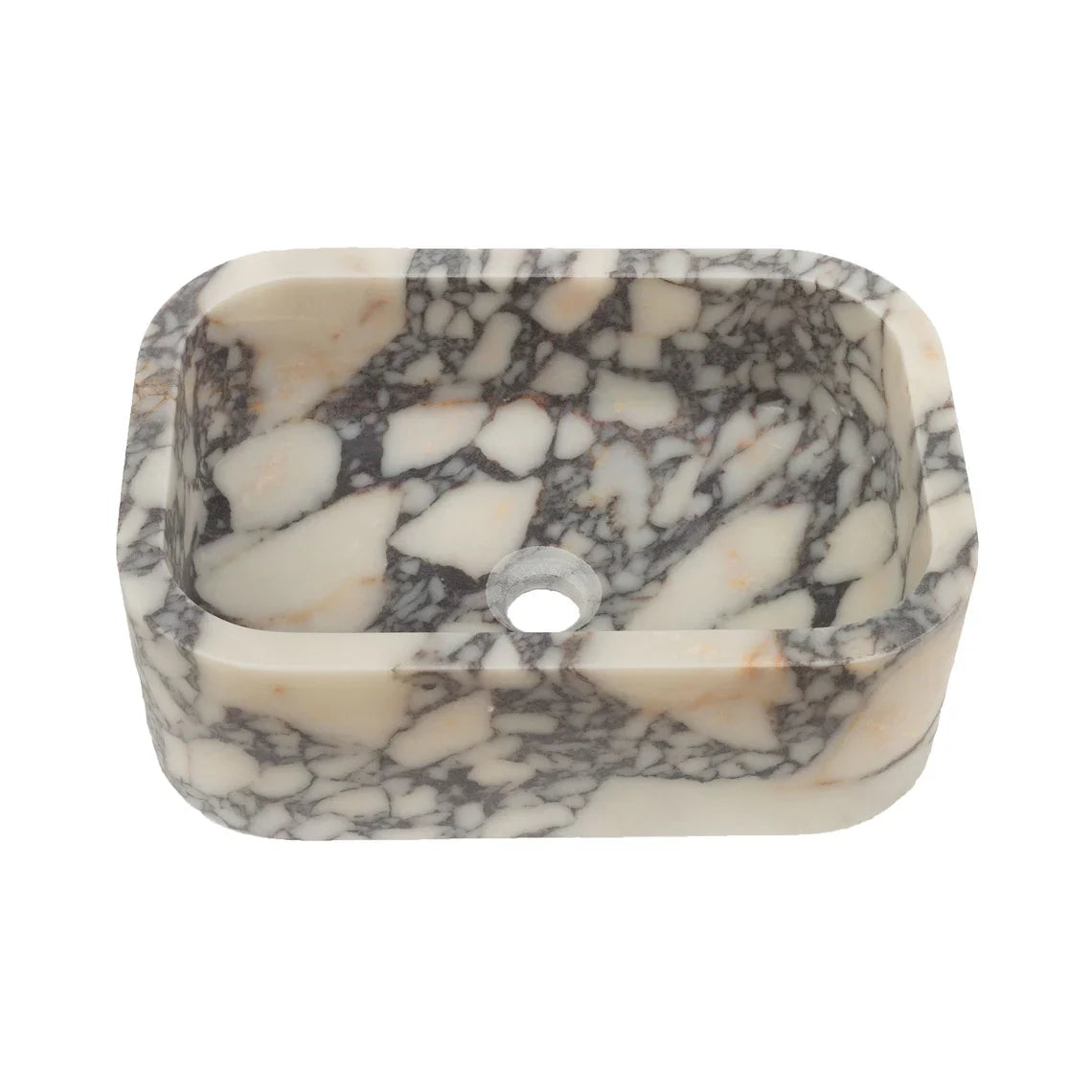 Calacatta Viola Marble Wall-mounted Natural Stone Rectangular Sink (W)12