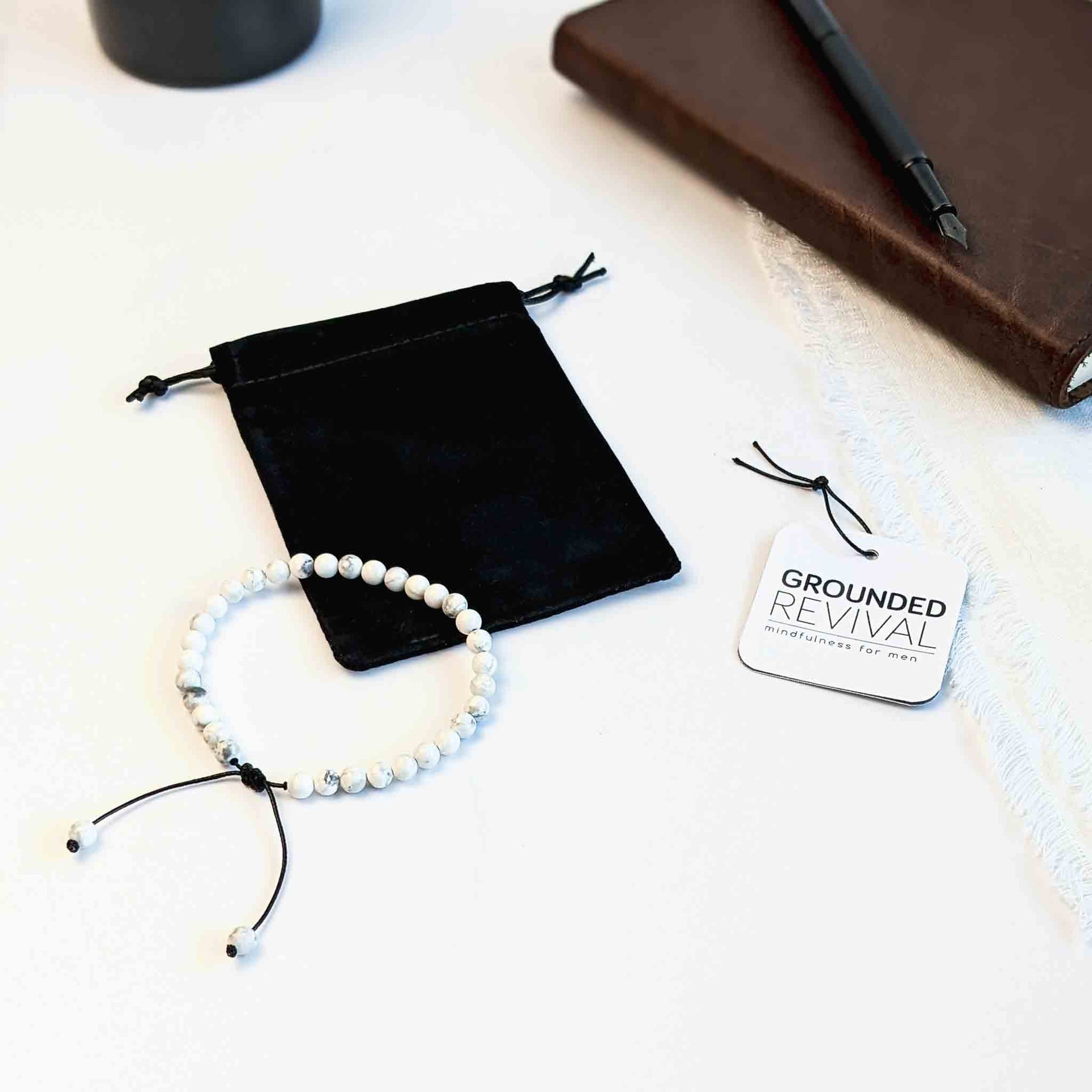 Howlite Tasbih Bracelet | Men's Misbaha - 33 Beads, 6mm