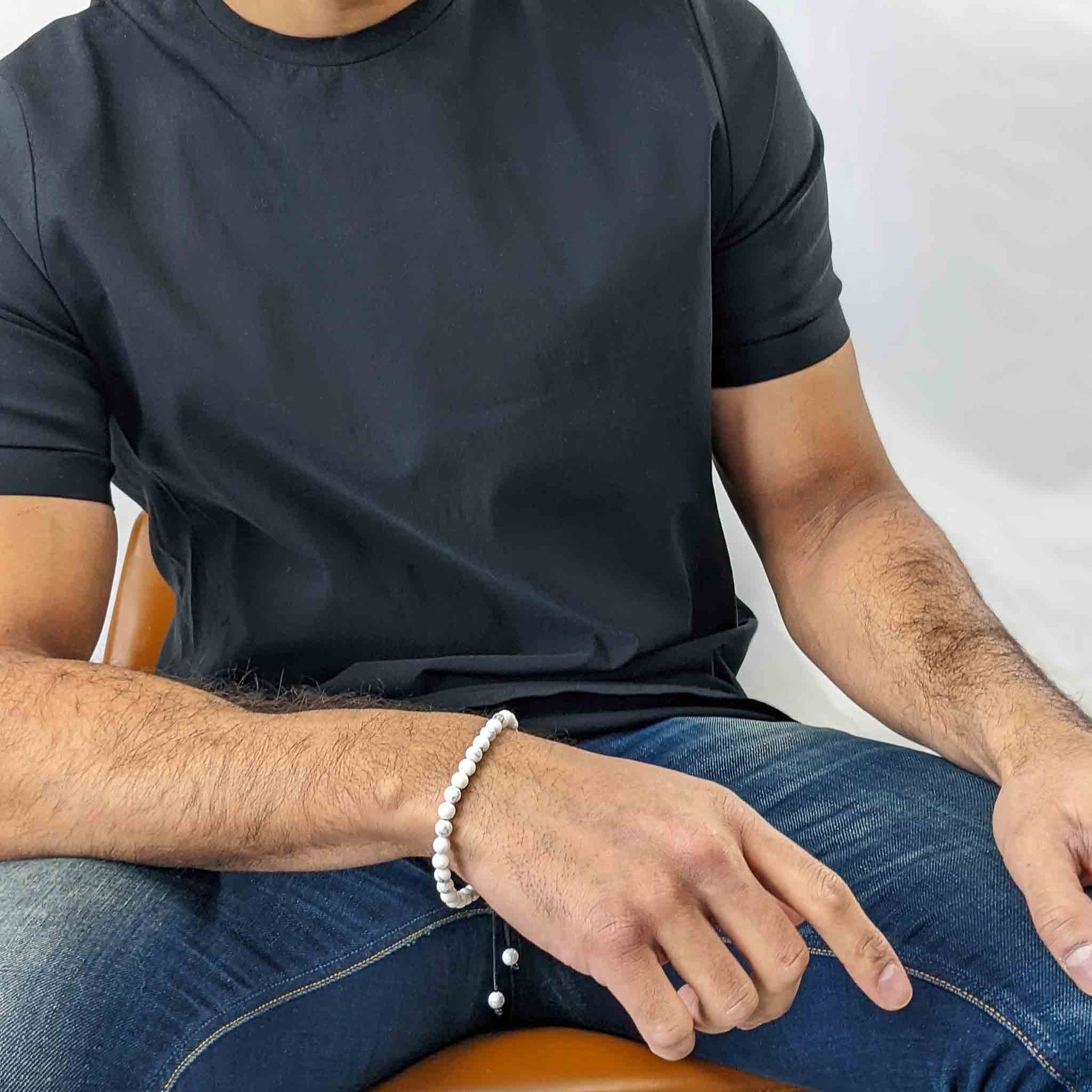Howlite Tasbih Bracelet | Men's Misbaha - 33 Beads, 6mm
