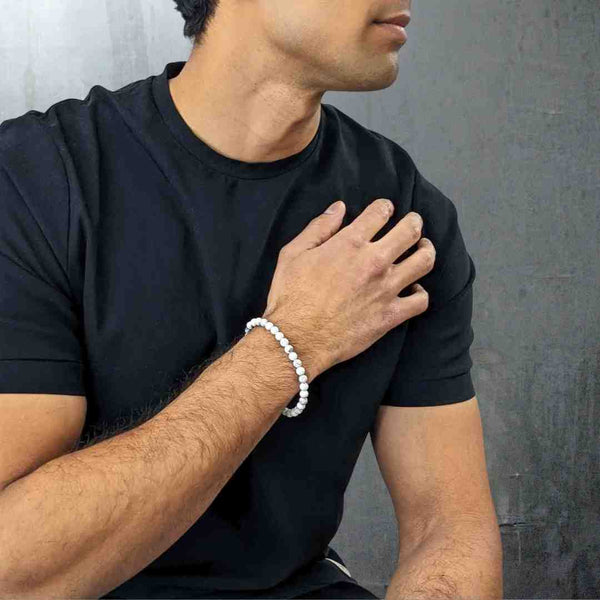 Howlite Tasbih Bracelet | Men's Misbaha - 33 Beads, 6mm