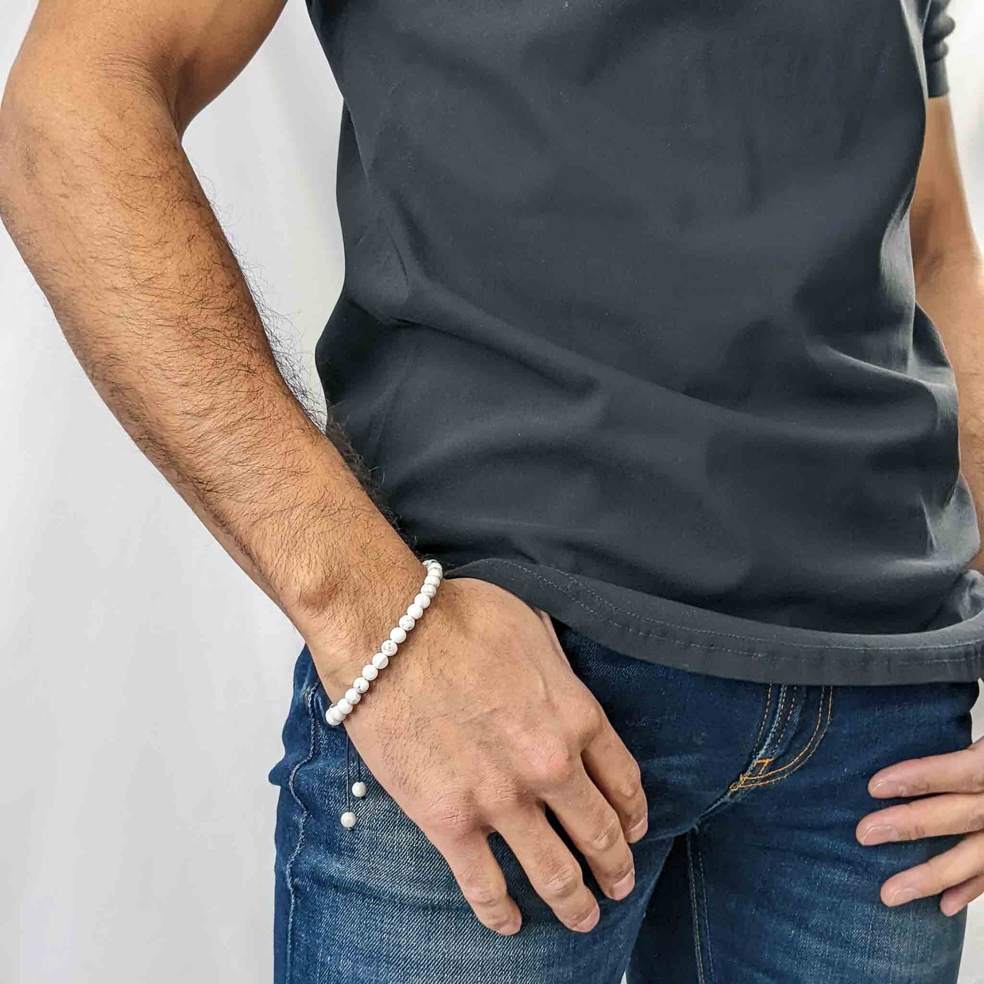 Howlite Tasbih Bracelet | Men's Misbaha - 33 Beads, 6mm