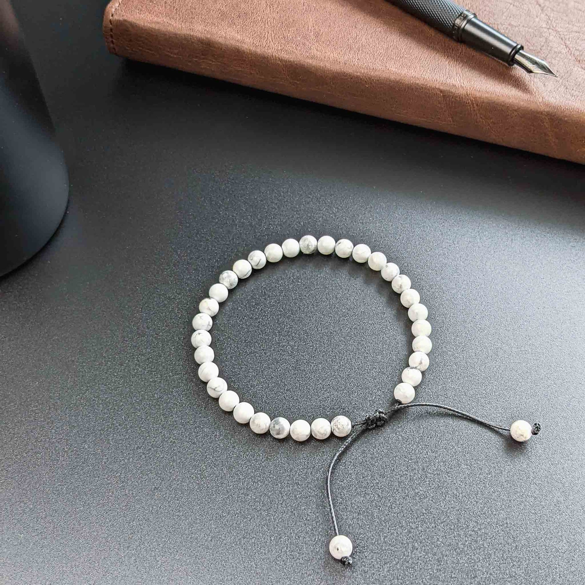 Howlite Tasbih Bracelet | Men's Misbaha - 33 Beads, 6mm