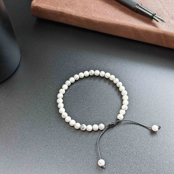 Howlite Tasbih Bracelet | Men's Misbaha - 33 Beads, 6mm