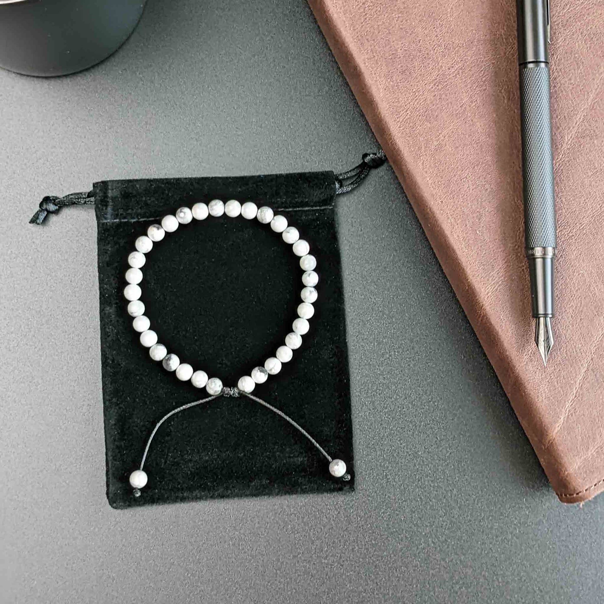 Howlite Tasbih Bracelet | Men's Misbaha - 33 Beads, 6mm