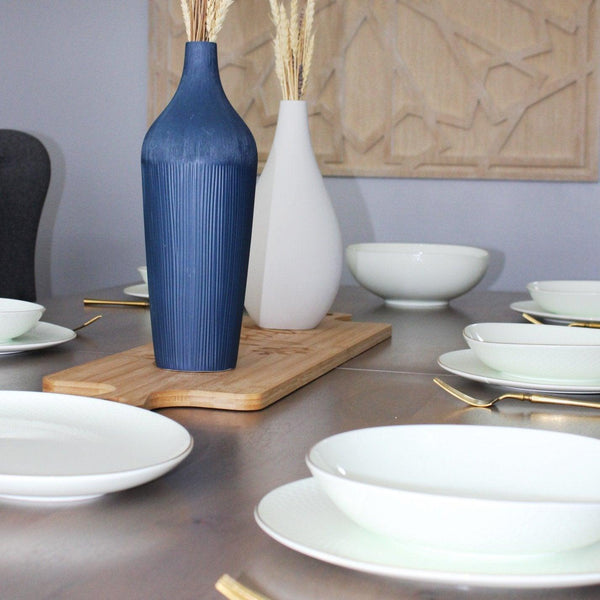 Camille Bone China Dinnerware Set - White/Pistachio