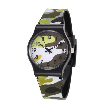 Camouflage Kids Watches Colorful Strap For Boys Girls Creative Fashion Quartz Wristwatch For Kids Boys Girls Watches Plastic Band Analog Quartz Children Sport Outdoor Wrist Watches