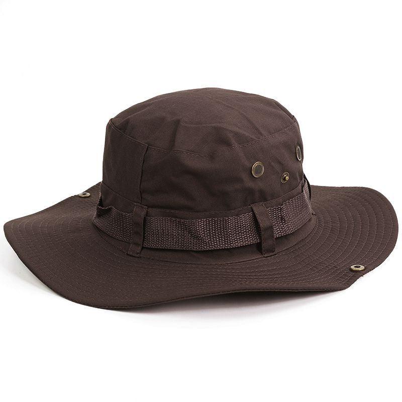 Camouflage Outdoor Bucket Hat Camping Hat Men Foldable Sun Cap Breathable Adjustable Bucket Cap for Men/Women Sports Sun Cap Unisex Fishing Hiking Travel Solid Color Hats
