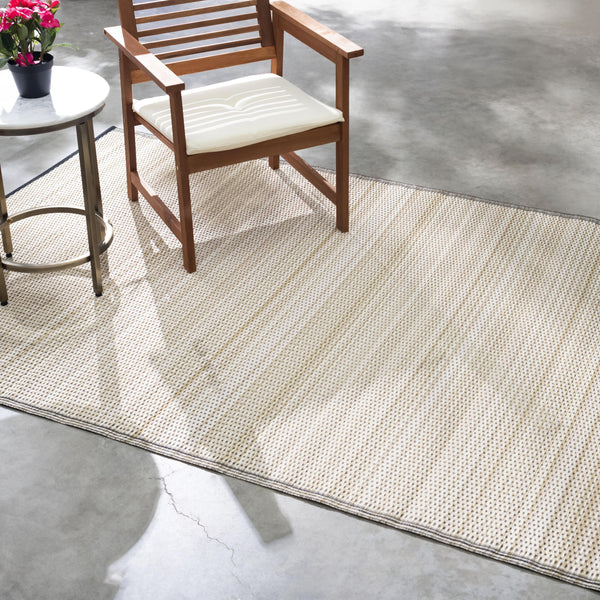 Cancun Shadow - Sand & Black Outdoor Rug for Patio
