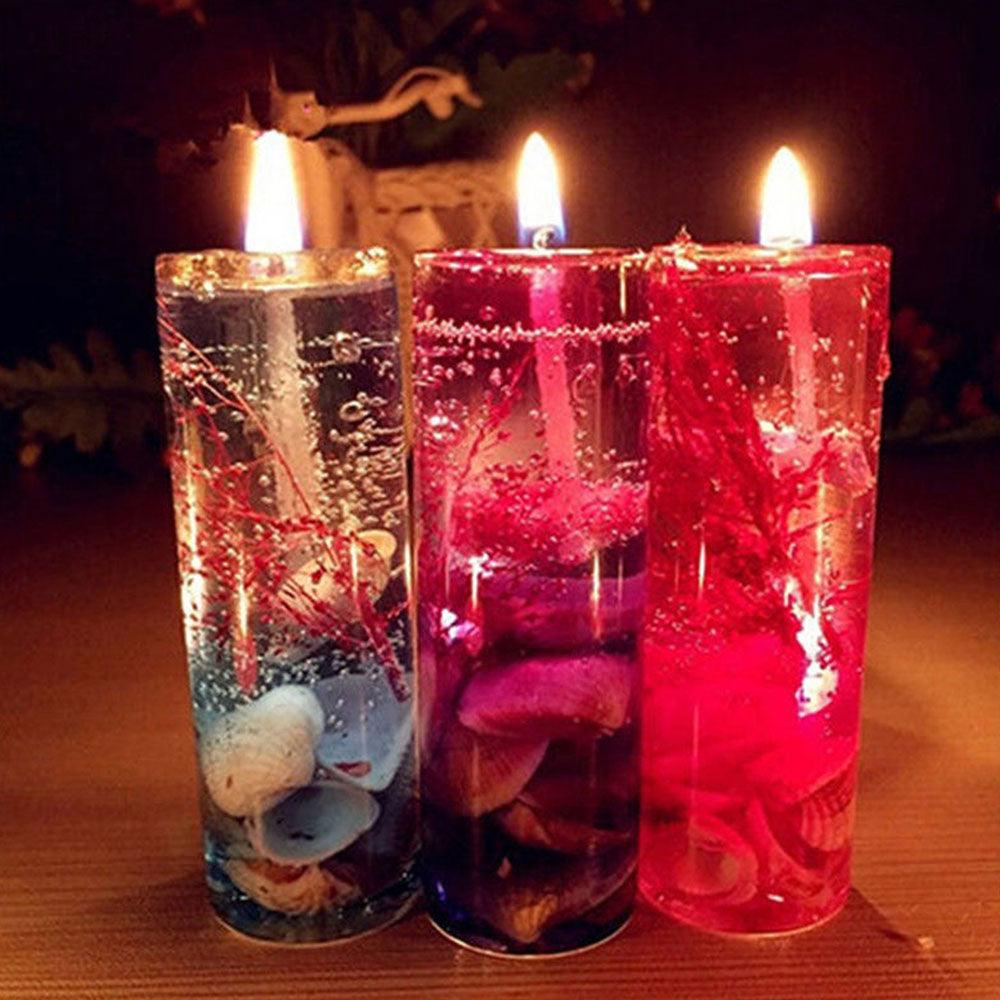 Candle Color Fragrance Smokeless Candle Ocean Shell Jelly Candle Scented Pillar Candles Ocean Scented Candles Long Lasting Blue Candles for Home Scented Candles ForWedding Valentine's Day Christmas