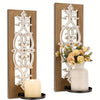Candle Sconces - Rustic Wood Brown Wall