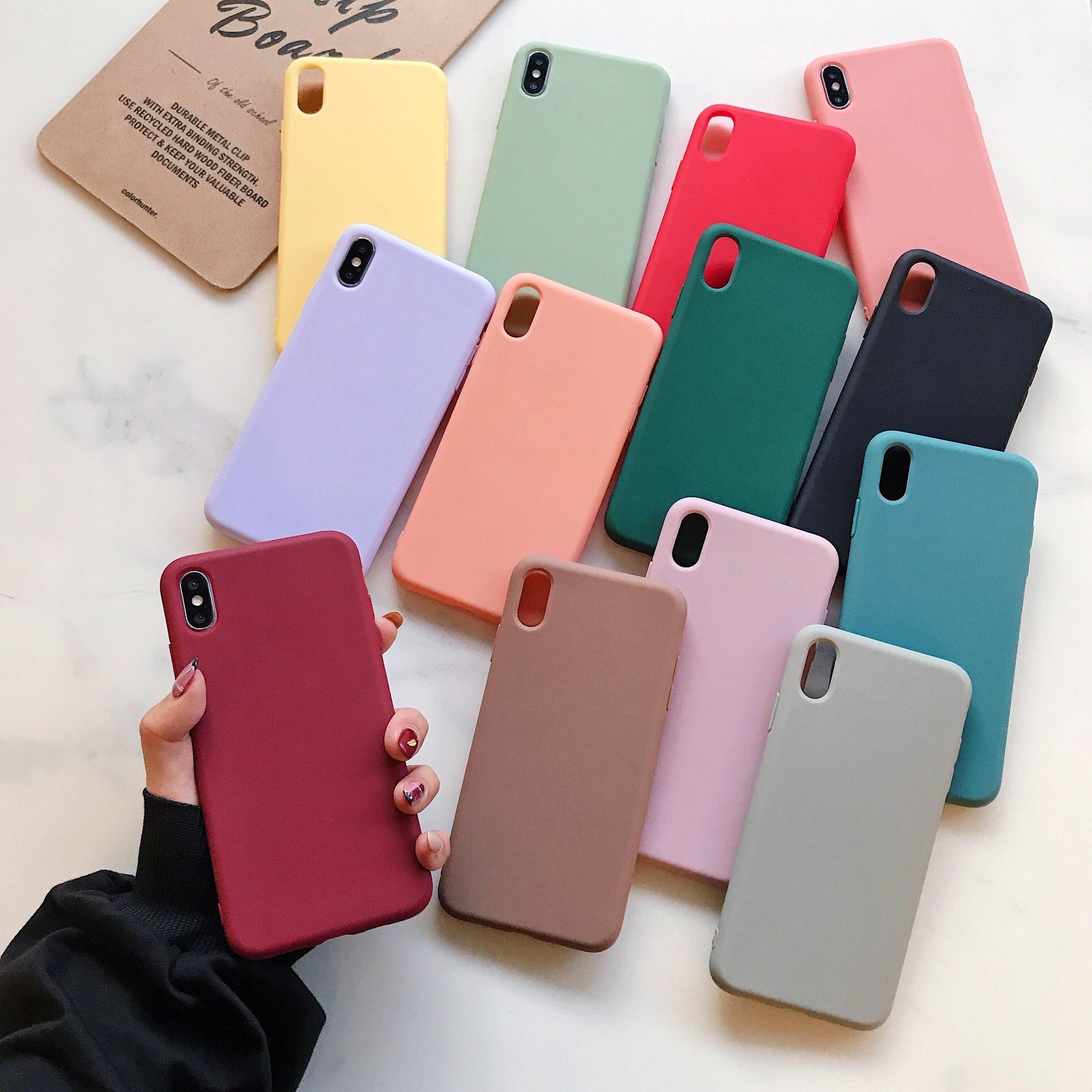 Candy Color Case for iPhone 13 12 14 Pro Max Ultra Thin Soft Back Phone Cover On iPhone Colorful Thin Case Protective Cover Soft Silicone Mobile Phone Case Cover