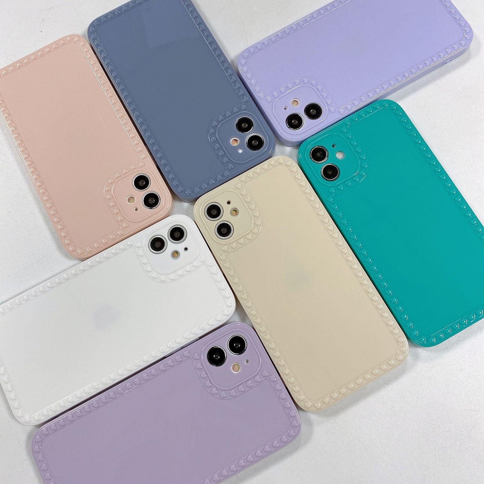 Candy Color Cute Shockproof Phone Case For iPhone 11 Pro Max Mini 7 8 Plus XR XS MAX Full Lens Soft Cover Cute And Fashionable Colorful Translucent Soft Silicone Case
