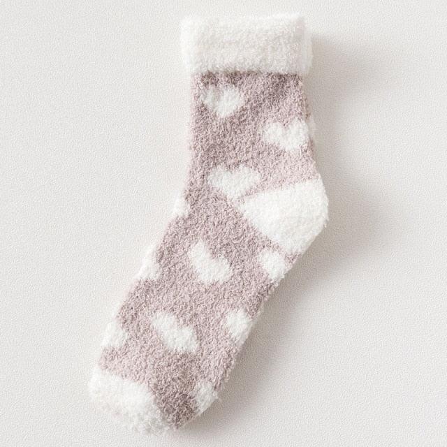 Candy Warm Lady Heart Cute Winter Kawaii Thick Casual Women Socks Fuzzy Fluffy Terry Warm Socks Short Cute Cotton Socks Winter Socks Short Socks For Men And Women