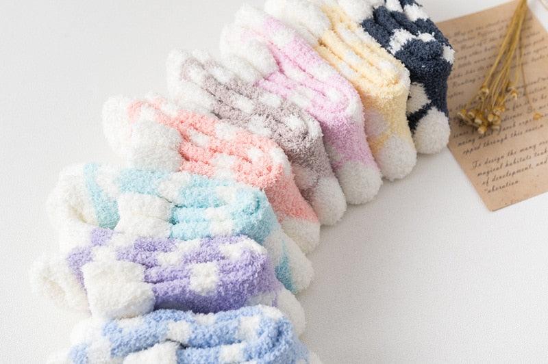 Candy Warm Lady Heart Cute Winter Kawaii Thick Casual Women Socks Fuzzy Fluffy Terry Warm Socks Short Cute Cotton Socks Winter Socks Short Socks For Men And Women
