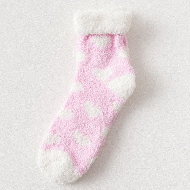 Candy Warm Lady Heart Cute Winter Kawaii Thick Casual Women Socks Fuzzy Fluffy Terry Warm Socks Short Cute Cotton Socks Winter Socks Short Socks For Men And Women
