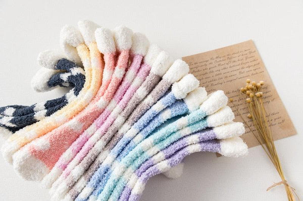 Candy Warm Lady Heart Cute Winter Kawaii Thick Casual Women Socks Fuzzy Fluffy Terry Warm Socks Short Cute Cotton Socks Winter Socks Short Socks For Men And Women