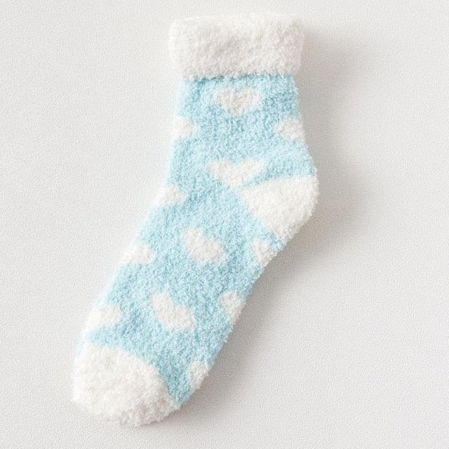 Candy Warm Lady Heart Cute Winter Kawaii Thick Casual Women Socks Fuzzy Fluffy Terry Warm Socks Short Cute Cotton Socks Winter Socks Short Socks For Men And Women