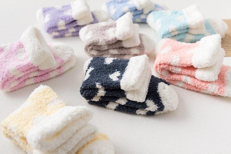 Candy Warm Lady Heart Cute Winter Kawaii Thick Casual Women Socks Fuzzy Fluffy Terry Warm Socks Short Cute Cotton Socks Winter Socks Short Socks For Men And Women