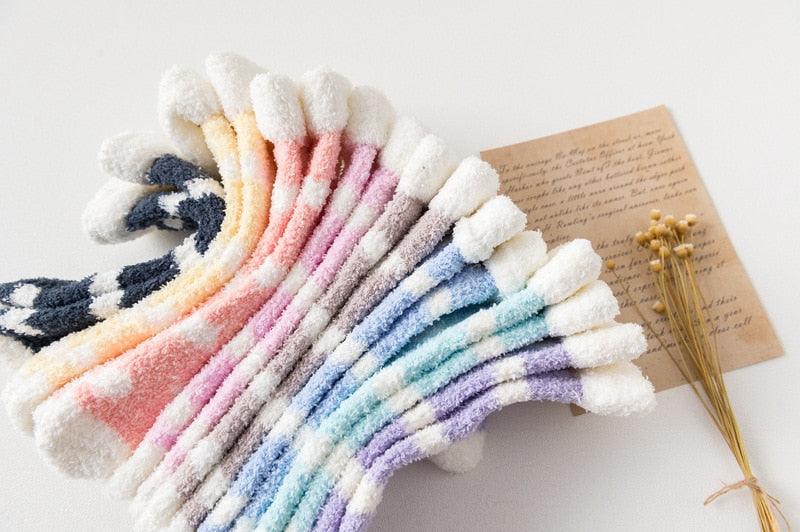 Candy Warm Lady Heart Cute Winter Kawaii Thick Casual Women Socks Fuzzy Fluffy Terry Warm Socks Short Cute Cotton Socks Winter Socks Short Socks For Men And Women