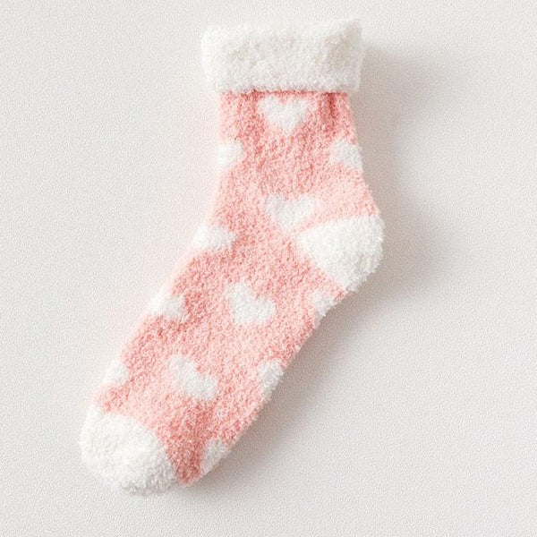 Candy Warm Lady Heart Cute Winter Kawaii Thick Casual Women Socks Fuzzy Fluffy Terry Warm Socks Short Cute Cotton Socks Winter Socks Short Socks For Men And Women