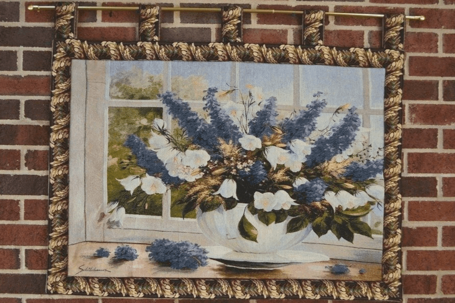 Tache Larkspur Tapestry Sunlight Radiance Blue Floral Wall Hanging Art 33 x 24 (13018)