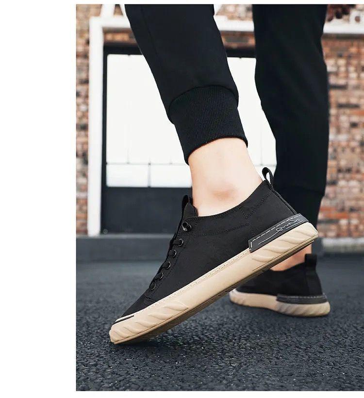 Canvas Men's Comfortable All-match Sneakers Breathable Cloth Casual Sports Flats Men Lightweight Outdoor Walking Sneakers Modern Design
