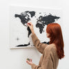 World Map on Canvas - Onyx - M (36"-24") / No frame / No
