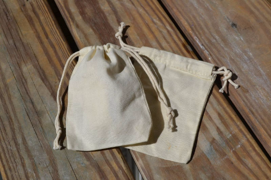 8x12 Inches Reusable Eco-Friendly Double Drawstring Cotton CANVAS Bags Natural Color