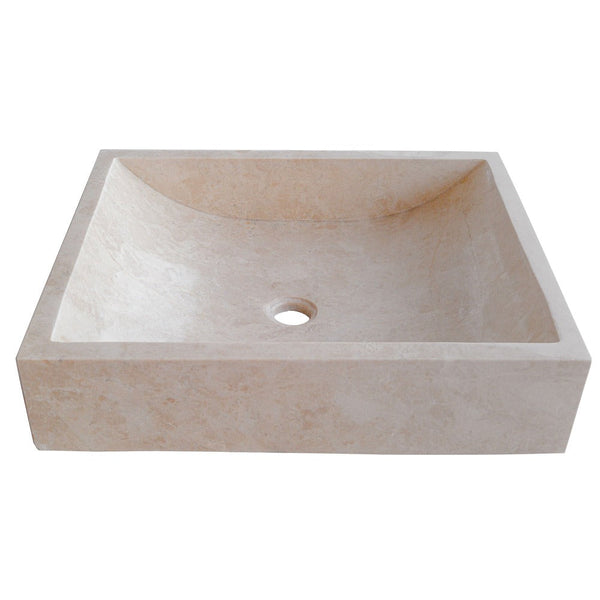 Cappuccino Beige Marble Rectangular Sink  (W)18