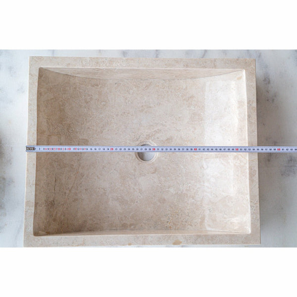 Cappuccino Beige Marble Rectangular Sink  (W)18