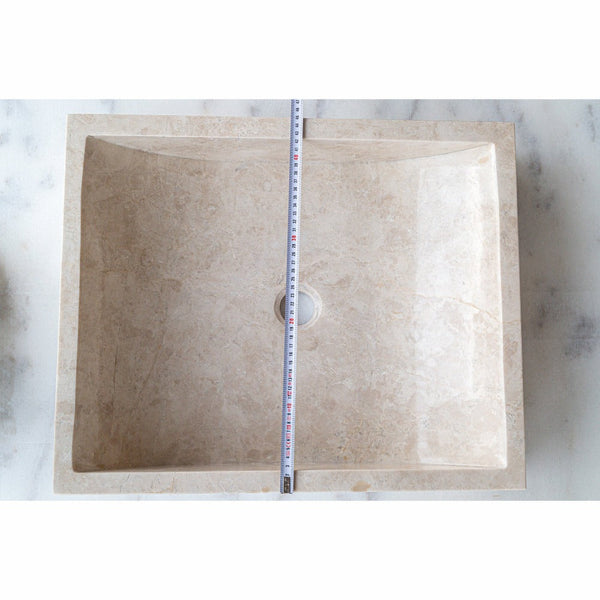 Cappuccino Beige Marble Rectangular Sink  (W)18
