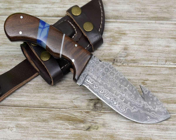Captain Personalized Knife with Exotic Rosewood and Turquoise Handle - Gifts for You 'n Me