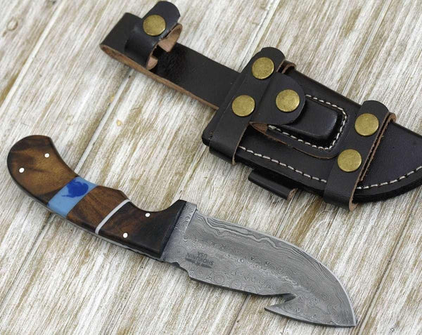 Captain Personalized Knife with Exotic Rosewood and Turquoise Handle - Gifts for You 'n Me