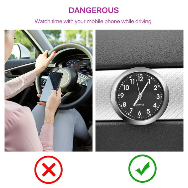 Car Clock Ornament Auto Watch Decoration Automobiles  Car Dashboard Clock Cars Air Vent Clip Quartz Clocks Mini Luminous Quartz Analog Watch Universal Pocket Stick-On Clock Perfect Interior Dashboard Time Display Digital Pointer Clock In Car Accessories