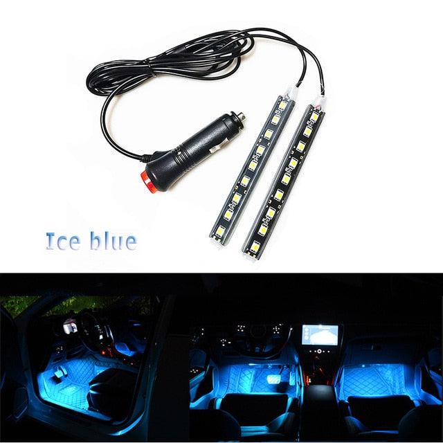 Car Interior LED Foot Sole Interior Car Lights Decoration Light Strip Car Interior Atmosphere Light Under Lighting Dashboard Waterproof Decoration Lighting Kit Bluetooth Smart LED Light Strips for Cars