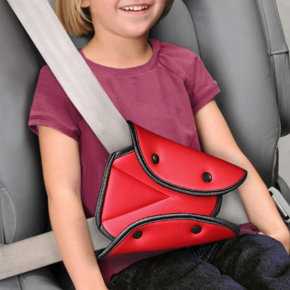 Car Safe Seat Belt Cover Soft Adjustable Children Safety Belt Fixer Triangle Anti-ledge For Child Neck Protection Belts Seat Belt Adjuster and Pillow with Clip for Kids Travel Neck Support Headrest Seatbelt