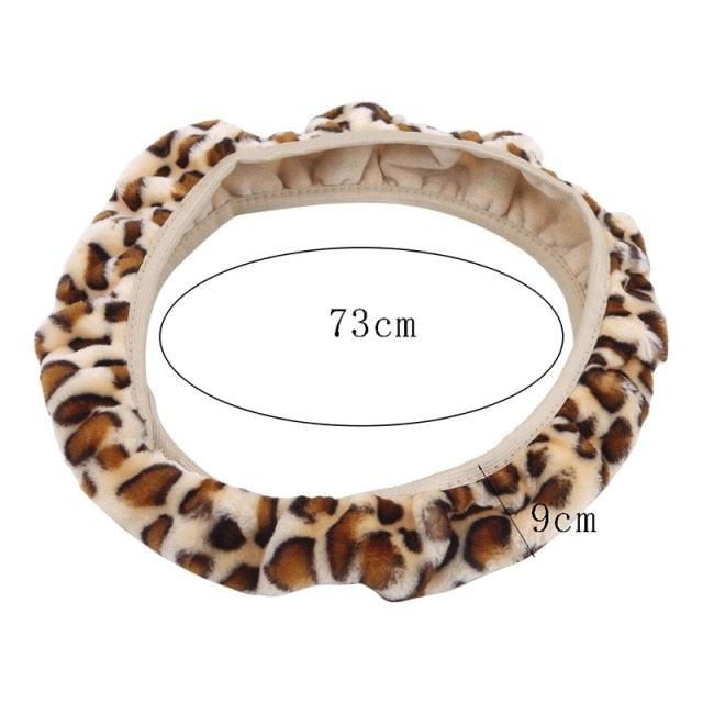 Car Steering Wheel Elastic Long Microfiber Plush Steering Wheel Cover Gearshift Handbrake Cover Protector Decoration Warm Super Thick Plush Collar Soft Car Steering Wheel Cover Decoration Warm Super Thick Plush Collar Soft Black Pink Women Man