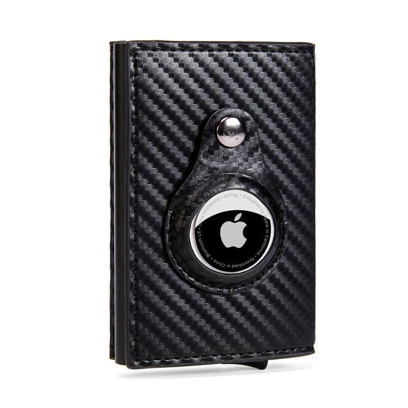 Carbon Fiber Pattern Magnetic Buckle Card Bag Airtag Tracker Multi-Function Card Bag Men's Wallet Short Hand Held
